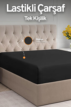 Fitted Yüksek Kaliteli Penye Kumaş Tek Kişilik Lastikli Çarşaf