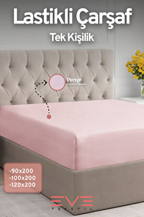 Fitted Yüksek Kaliteli Penye Kumaş Tek Kişilik Lastikli Çarşaf