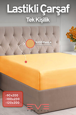 Fitted Yüksek Kaliteli Penye Kumaş Tek Kişilik Lastikli Çarşaf