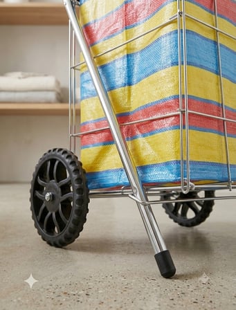 Evimsa Fami Büyük Boy Telli Pazar Arabası – Katlanabilir Metal Alışveriş Arabası, 60 Kg Taşıma Kapasiteli