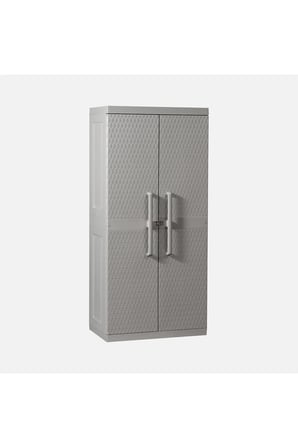 Plastik dolap, Bahçe Dolabı, Banyo Dolabı , Rattan Mega Dolap Gri 89x54x190cm
