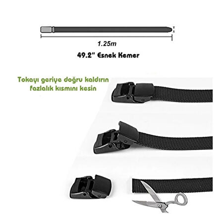 Outdoor Stretch Kemer 125 Cm Siyah