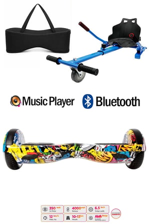 Citymate Elektrikli Kaykay Hoverboard Akıllı Denge 6.5 Inch + HoverKart + Çanta EXTREM PAKET D01