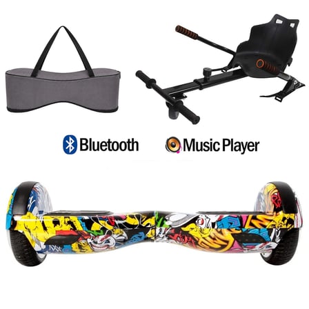 Citymate Elektrikli Kaykay Hoverboard Akıllı Denge 6.5 Inch + HoverKart + Çanta EXTREM PAKET D01