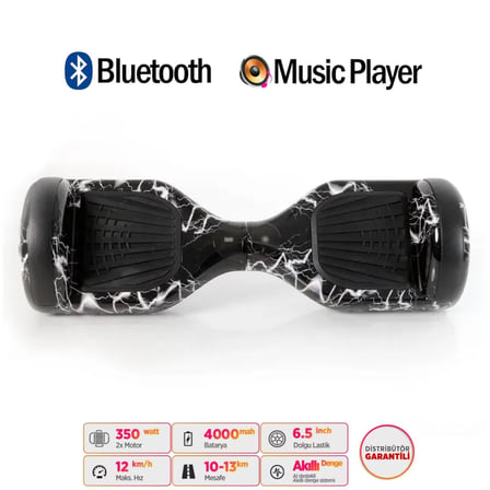 Citymate Elektrikli Kaykay Hoverboard Akıllı Denge 6.5 Inch + HoverKart + Çanta EXTREM PAKET D02