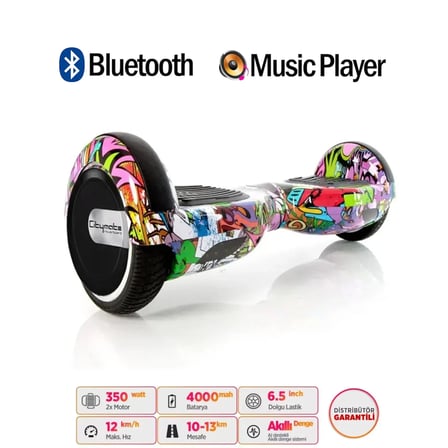 Citymate Elektrikli Kaykay Hoverboard Akıllı Denge 6.5 Inch + HoverKart + Çanta EXTREM PAKET D04