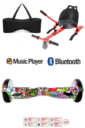 Citymate Elektrikli Kaykay Hoverboard Akıllı Denge 6.5 Inch + HoverKart + Çanta EXTREM PAKET D04