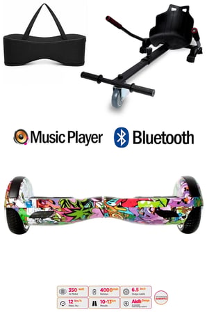Citymate Elektrikli Kaykay Hoverboard Akıllı Denge 6.5 Inch + HoverKart + Çanta EXTREM PAKET D04
