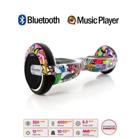 Citymate Elektrikli Kaykay Hoverboard Akıllı Denge 6.5 Inch + HoverKart + Çanta EXTREM PAKET D04