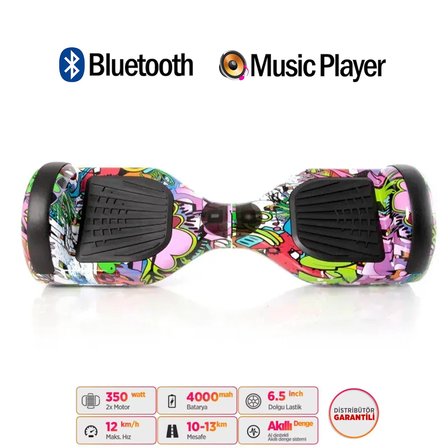 Citymate Elektrikli Kaykay Hoverboard Akıllı Denge 6.5 Inch + HoverKart + Çanta EXTREM PAKET D04