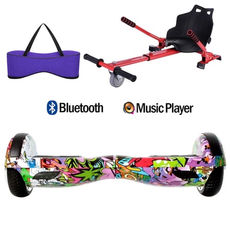 Citymate Elektrikli Kaykay Hoverboard Akıllı Denge 6.5 Inch + HoverKart + Çanta EXTREM PAKET D04