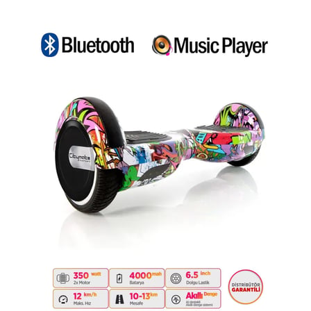 Citymate Elektrikli Kaykay Hoverboard Akıllı Denge 6.5 Inch + HoverKart + Çanta EXTREM PAKET D04