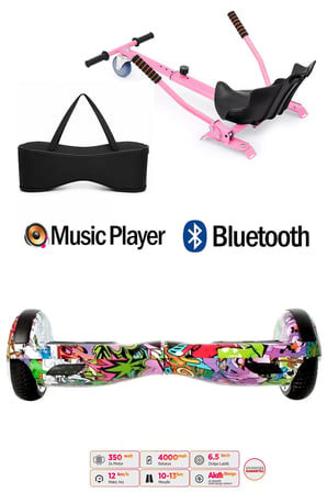 Citymate Elektrikli Kaykay Hoverboard Akıllı Denge 6.5 Inch + HoverKart + Çanta EXTREM PAKET D04