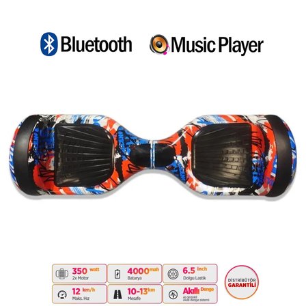 Citymate Elektrikli Kaykay Hoverboard Akıllı Denge 6.5 Inch + HoverKart + Çanta EXTREM PAKET D09