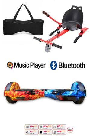 Citymate Elektrikli Kaykay Hoverboard Akıllı Denge 6.5 Inch + HoverKart + Çanta EXTREM PAKET Desen10