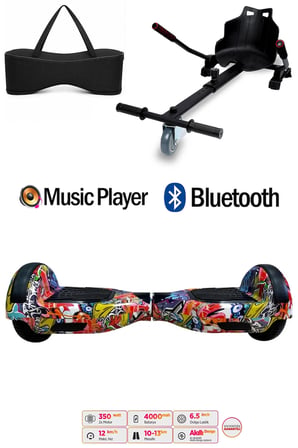 Citymate Elektrikli Kaykay Hoverboard Akıllı Denge 6.5 Inch + HoverKart + Çanta EXTREM PAKET D11