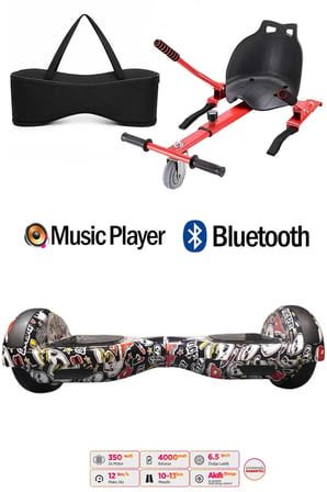 Citymate Elektrikli Kaykay Hoverboard Akıllı Denge 6.5 Inch + HoverKart + Çanta EXTREM PAKET D14