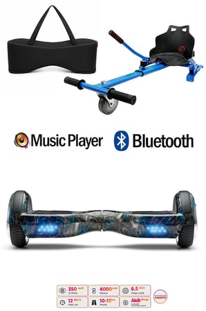 Citymate Elektrikli Kaykay Hoverboard Akıllı Denge 6.5 Inch + HoverKart + Çanta EXTREM PAKET D18