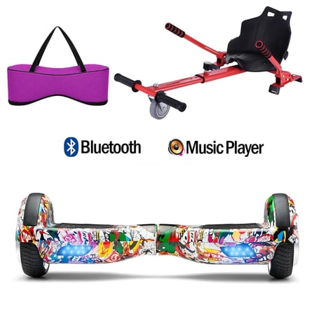 Citymate Elektrikli Kaykay Hoverboard Akıllı Denge 6.5 Inch + HoverKart + Çanta EXTREM PAKET D19