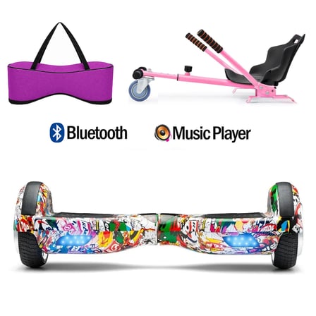 Citymate Elektrikli Kaykay Hoverboard Akıllı Denge 6.5 Inch + HoverKart + Çanta EXTREM PAKET D019