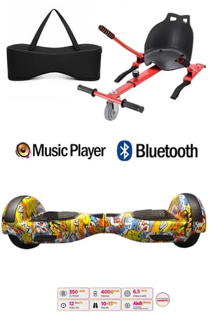 Citymate Elektrikli Kaykay Hoverboard Akıllı Denge 6.5 Inch + HoverKart + Çanta EXTREM PAKET D25
