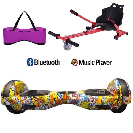 Citymate Elektrikli Kaykay Hoverboard Akıllı Denge 6.5 Inch + HoverKart + Çanta EXTREM PAKET D25