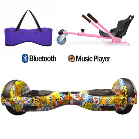 Citymate Elektrikli Kaykay Hoverboard Akıllı Denge 6.5 Inch + HoverKart + Çanta EXTREM PAKET D025