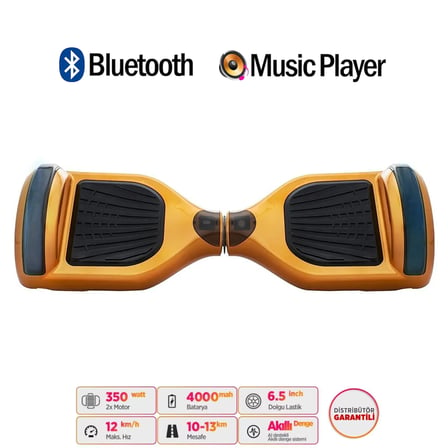 Citymate Elektrikli Kaykay Hoverboard Akıllı Denge 6.5 Inch + HoverKart + Çanta EXTREM PAKET83 Gold