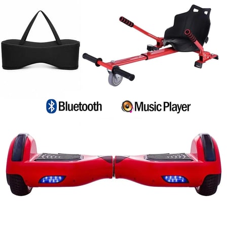 Citymate Elektrikli Kaykay Hoverboard Akıllı Denge 6.5 Inch + HoverKart + Çanta EXTREM PAKET81 Kırmızı