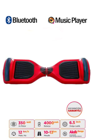 Citymate Elektrikli Kaykay Hoverboard Akıllı Denge 6.5 Inch + HoverKart + Çanta EXTREM PAKET81 Kırmızı