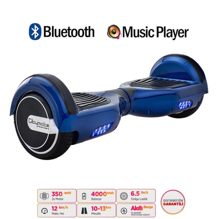 Citymate Elektrikli Kaykay Hoverboard Akıllı Denge 6.5 Inch + HoverKart + Çanta EXTREM PAKET82 Mavi