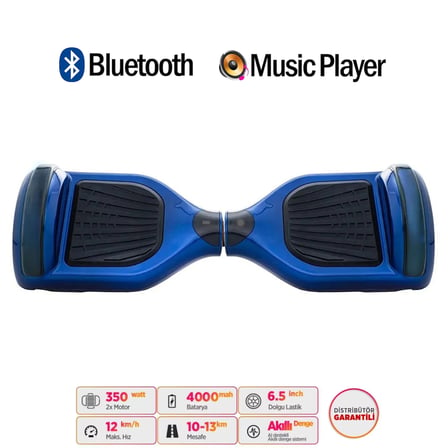 Citymate Elektrikli Kaykay Hoverboard Akıllı Denge 6.5 Inch + HoverKart + Çanta EXTREM PAKET82 Mavi
