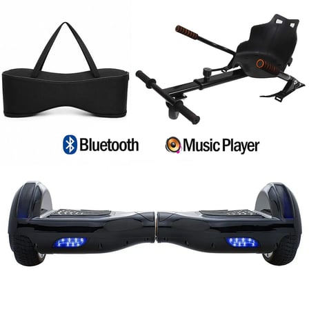 Citymate Elektrikli Kaykay Hoverboard Akıllı Denge 6.5 Inch + HoverKart + Çanta EXTREM PAKET80 Siyah
