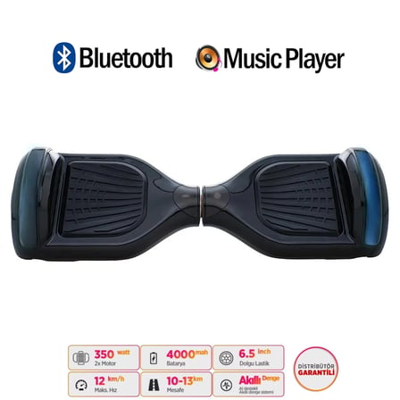 Citymate Elektrikli Kaykay Hoverboard Akıllı Denge 6.5 Inch + HoverKart + Çanta EXTREM PAKET80 Siyah