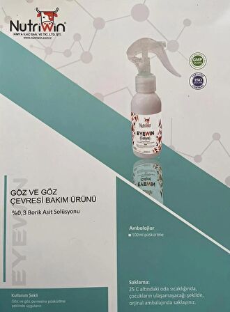 Eyewin Göz Antiseptiği %0,3 Asit Borik Kedi Köpek  100 ml