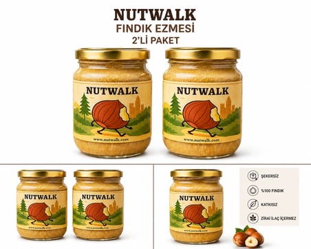 Fındık Ezmesi 2’li Paket (400 g x 2) | Şekersiz, %100 Fındık, Katkısız