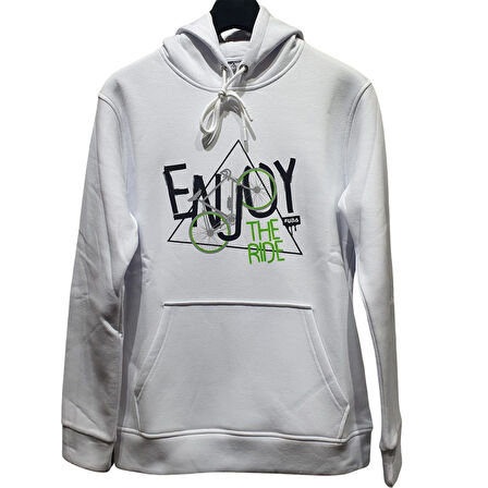 FUBA KAPŞONLU SWEAT ENJOY BEYAZ