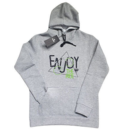 FUBA KAPŞONLU SWEAT ENJOY GRİ