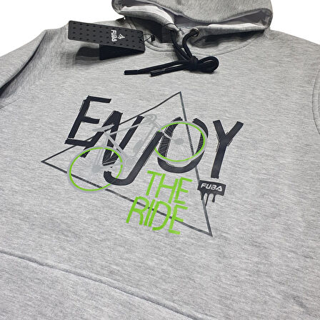 FUBA KAPŞONLU SWEAT ENJOY GRİ