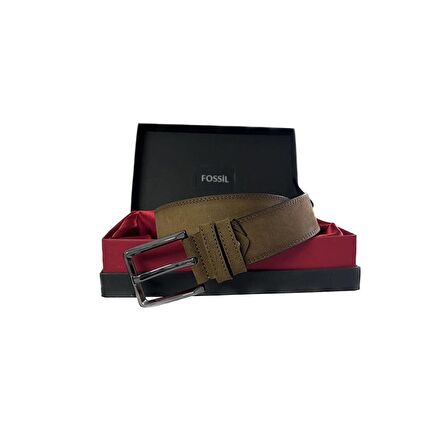 Fossil Taba Desenli Hakiki Deri Spor Erkek Kemeri 4cm-120CM