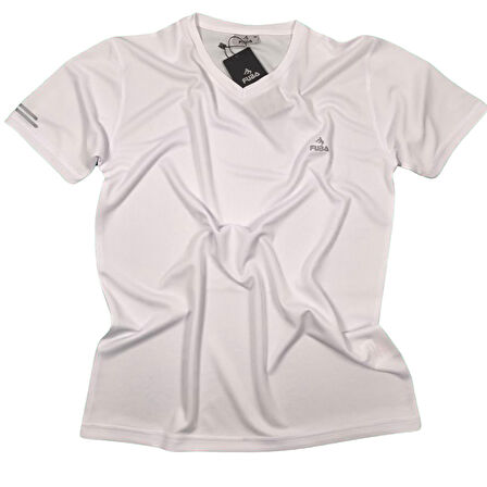 FUBA ERKEK V YAKA BEYAZ TİŞÖRT