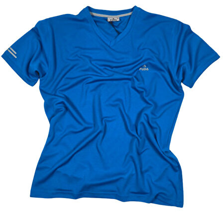 FUBA ERKEK V YAKA SAX MAVİ TİŞÖRT