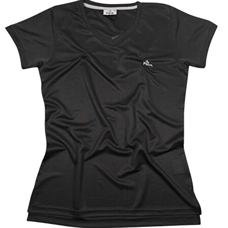 FUBA KADIN V YAKA TİŞÖRT SİYAH