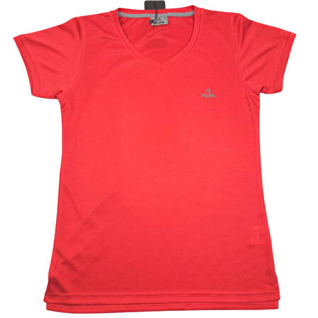 FUBA KADIN V YAKA TİŞÖRT NAR ÇİÇEĞİ