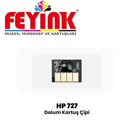 Feyink® Hp 727 (F9J77A)-(B3P20A) Magenta (M) Çip 300ml T920/T930/T1500/T2500/T2530 Chip							