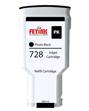  ® HP 728 Photo Black (PK) 300 ml. Orijinal Mürekkep Dolumlu Feyink Kartuş