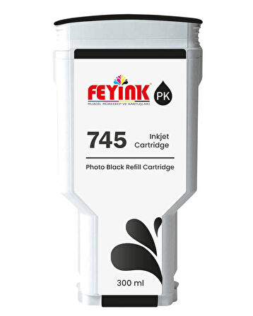 Feyink® HP 745 Photo Black (PK) Orijinal Mürekkep Dolumlu Feyink Kartuş 300 ml Fotoğraf Siyahı