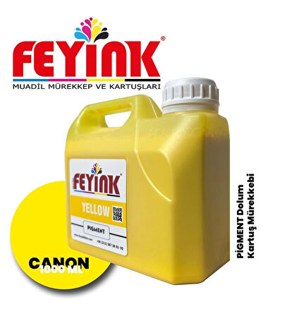Feyink® Canon Lucia TM-TX Serisi Plotter Pigment Kartuş Dolum Mürekkebi  Y (Yellow) -1000ml-