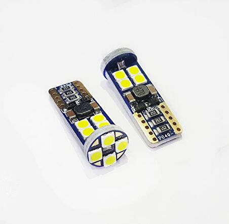 FEMEX Platinum T10 3030 Chip 12Ledli 650 Lumen Beyaz Led Ampul Aktif Canbus