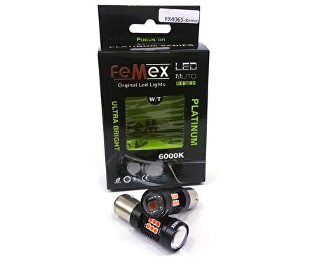 FEMEX Platinum P21W-1157-15W- Çift Duy Şaşı Led Ampul Kırmızı Mercekli